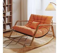 Oversized Patio Rocking Chairs with High Backrest - 180KG Support Modern Lounge Armchair for Living Room & Bedroom Iron Frame Comfortable Rocker Furniture