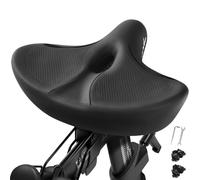 Oversized Peloton Bike Seat, Comfortable Bicycle Saddle Replacement for Men & Women, Extra Wide Saddle Compatible with Peloton, Echelon, Exercise, Electric, Cruiser Bikes (Black)