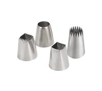 Oversized Piping Nozzles,Extra Large Icing Nozzles,Square Round Churro Nozzles Tips Piping Set for Cakes Cupcakes Cookies,4 Pcs