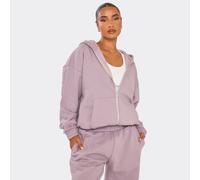 Oversized Pocket Front Zip Up Hoodie In Dusk Purple, Women's Size UK 6