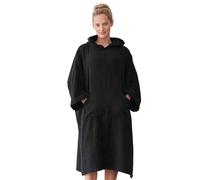 Oversized Poncho Towel City Black One Size