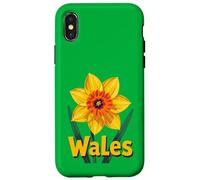 Oversized Retro Daffodil Graphic Welsh Pride Case for iPhone X/XS