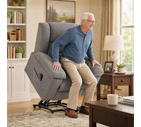 Homcom Oversized Riser Recliner Chair With Vibration Massage And Heat, Grey Grey
