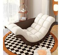 Oversized Rocking Chair with High Back and PU Cushion for Comfortable Nursing and Relaxation in Nursery