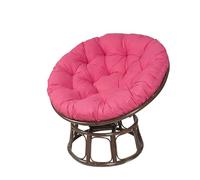 Oversized Rose Red Chair Cush - Solid Twill Fur Microfiber Cover for Round Footstool & Living Room Decor, 43x43 Inch, Soft & table Seating Solut