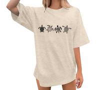 Oversized Sea Turtle Shirts Women Ocean Animal Hawaiian Tshirts Graphic Casual Summer Beach Vacation Tees Tops 2025