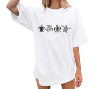 Oversized Sea Turtle Shirts Women Ocean Animal Hawaiian Tshirts Graphic Casual Summer Beach Vacation Tees Tops 2025