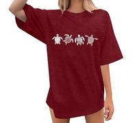 Oversized Sea Turtle Shirts Women Ocean Animal Hawaiian Tshirts Graphic Casual Summer Beach Vacation Tees Tops 2025