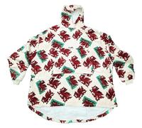 Oversized Sherpa Fleece Hoodie - Welsh Design | Wrap Yourself in Welsh Warmth | Ultra-Cozy Blanket Hoodie with Iconic Welsh Motifs for Lounging, Gifting & Showing National Pride