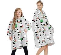 Oversized Sherpa Hoodie Fluffy Fleece Soft Warm Comfortable Blanket Sweatshirt Hooded Blanket with Big Front Pocket for Women and Men