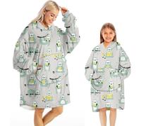 Oversized Sherpa Hoodie Fluffy Fleece Soft Warm Comfortable Blanket Sweatshirt Hooded Blanket with Big Front Pocket for Women and Men