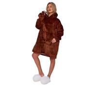 Oversized Sherpa Hoodie, Wearable Hoodie Sweatshirt Blanket, Super Soft Warm Comfortable Blanket Hoodie, One Size Fits All, Men, Women, Girls, Boys, Friends (Brown)