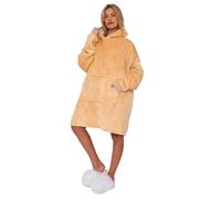 Oversized Sherpa Hoodie, Wearable Hoodie Sweatshirt Blanket, Super Soft Warm Comfortable Blanket Hoodie, One Size Fits All, Men, Women, Girls, Boys, Friends (Beige)