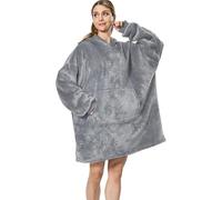 Oversized Sherpa Hoodie, Wearable Hoodie Sweatshirt Blanket, Super Soft Warm Comfortable Blanket Hoodie, One Size Fits All, Men, Women, Girls, Boys, Friends (Gray)