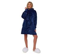 Oversized Sherpa Hoodie, Wearable Hoodie Sweatshirt Blanket, Super Soft Warm Comfortable Blanket Hoodie, One Size Fits All, Men, Women, Girls, Boys, Friends (Navy)