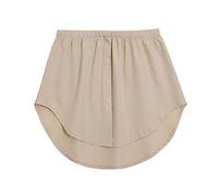 Oversized Shirt Extender for Women - High Waist Elastic Button Down Mini Skirt Bodysuit Extender - Solid Color Shirt Extension SkirtVersatile False Hem Beige