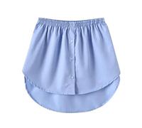 Oversized Shirt Extender for Women - High Waist Elastic Waist Button Down Mini Skirt Bodysuit Extender - Versatile Shirt Extension - Solid Color - Sky Blue, XL