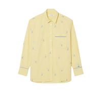 Oversized Shirt with Jacquard Motifs- female- Lacoste- Shirts- Yellow- S- Blouses & Shirts S