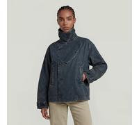 Oversized Short Trench Coat - Dark blue - Women S