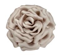 Oversized Silk Satin Rose Brooch for Women - 16cm Luxury Fabric Flower Large Lapel Pin, Wedding Party Jewellery Gift for Dresses, Suits & Banquets (Multi-Colour) (Khaki)