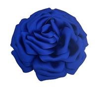 Oversized Silk Satin Rose Brooch for Women - 16cm Luxury Fabric Flower Large Lapel Pin, Wedding Party Jewellery Gift for Dresses, Suits & Banquets (Multi-Colour) (Dark Blue)
