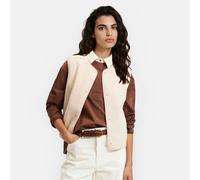 Oversized Sleeveless Cardigan in Sherpa Ecru
