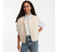 Oversized Sleeveless Cardigan in Sherpa Ecru