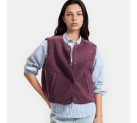 Oversized Sleeveless Cardigan in Sherpa Plum
