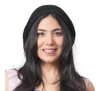 Oversized Slouchy Crochet Beanie for Women, 100% Cotton Rasta Hat for Men Tam Slouchy Cap for Dreadlocks Black