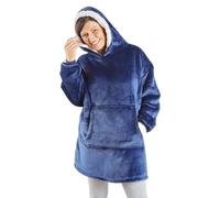 Oversized Snuggle Cuddle Hoodie Blanket Soft Warm Cosy Unisex Sherpa-Style Fleece Cuddle Hoody One Size Navy (Navy)