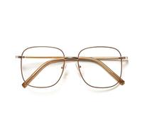 Oversized Square Metal Reading Glasses for Women, Large Frame Blue Light Blocking Readers, Fashion Big Reading Eyeglasses for Computer Working Reading Sewing (Brown, 2.0)