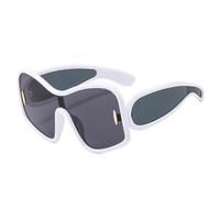 Oversized Square Punk One-piece Shield Sunglasses Women Men 2024 Vintage Big Frame Sun Glasses For Ladies Goggle,C4 White Gray,141 * 152 * 65mm
