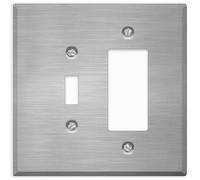 OVERSIZED Stainless Steel Outlet Cover, 2-Gang, Toggle And Decorator Switch Wall Plate, 5.5" x 5.50", Metal Combination Wall Plate, 430 Grade Stainless Steel, Corrosive Resistant, Matching Screws