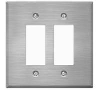 Oversized Stainless Steel Outlet Covers, Decorator Switch 2 Gang Wall Plate, 5.5" x 5.50" Jumbo GFCI Wall Plate, 430 Grade Stainless Steel, Corrosive Resistant, Matching Screws Included, Made in USA