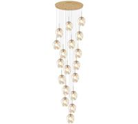 Oversized Staircase Long Chandelier, LED Staircase Pendant Light, Creative Long Hanging Lights, Adjustable Length Chandeliers, Modern Ceiling Lights In The Villa, Stairwell(Size:18 balls,Color:Yellow)