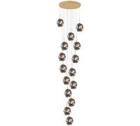 Oversized Staircase Long Chandelier, LED Staircase Pendant Light, Creative Long Hanging Lights, Adjustable Length Chandeliers, Modern Ceiling Lights In The Villa, Stairwells (Size:15 balls,Color:grey)