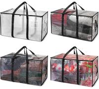 Oversized Storage Bag - Large Moving Boxes with Backpack Straps, Zippers & Handles - Heavy-Duty Packing Bags for College Dorm, Christmas Decorations (4 Pack)