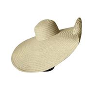 Oversized Straw Beach Hat for Women Extra Large Wide Brims 70cm/27.56in Roll Up Floppy Visor Hats Handmade Sun Hat Summer Foldable Beach Cap (UK, Alpha, One Size, Beige)