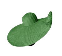 Oversized Straw Beach Hat for Women Extra Large Wide Brims 70cm/27.56in Roll Up Floppy Visor Hats Handmade Sun Hat Summer Foldable Beach Cap (UK, Alpha, One Size, Green)