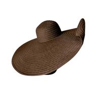 Oversized Straw Beach Hat for Women Extra Large Wide Brims 70cm/27.56in Roll Up Floppy Visor Hats Handmade Sun Hat Summer Foldable Beach Cap (UK, Alpha, One Size, Coffee)