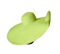 Oversized Straw Beach Hat for Women Extra Large Wide Brims 70cm/27.56in Roll Up Floppy Visor Hats Handmade Sun Hat Summer Foldable Beach Cap (UK, Alpha, One Size, Mint Green)
