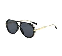 Oversized Sunglasses for Women Men Retro Big Round Shield Sun Glasses Shades Pzt79 (Black, One Size)