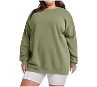 Oversized Sweashirts for Women Pullover Crew Neck Long Sleeve Tops Plain Classic Basic Plus Size Sweatshirts Loose Casual Ladies Jumpers Tunic Tops