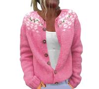 Oversized Sweater, Fair Isle Nordic Patterned Sweater Long Sleeve Crew Neck Cardigan Jacket for Autumn and Winter,Wedding Guest Jacket
