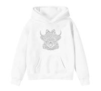 Oversized Sweatshirt for Boys Girls Highland Cow Hooded Sweatshirt Funny Graphic Shirt Long Sleeve Cute Shirt Pullover Top with Poclets Soft Fleece Comfortable Casual Sports Wear (White, 13-14 Years)
