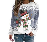 Oversized Sweatshirt Women, Christmas Jumpers Pullover Causal Crewneck Sweat Tops for Women/men Novelty Jumper Print Basic Loose Fashionable Shirts Funny Santa Claus Snowflake Reindeer Snowman S-Xxl
