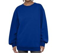 Oversized Sweatshirt Women, Womens Crew Neck Sweatshirts Autumn Winter Vintage Casaul Long Sleeve Fleece Sweatshirt Pullover for Mum,Royal Blue,XXL,u68a