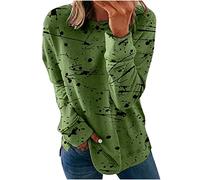 Oversized Sweatshirt Women, Womens Jumpers Casual Graffiti Printed Pullover Autumn Long Sleeve Tops Shirts Crewneck Sweaters Loose Fit Sweatshirts Comfortable Jumper Size 8-22 Green