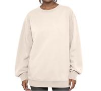 Oversized Sweatshirt Women, Womens Long Sleeve Fall Tops Crew Neck Loose Fashion Trendy Clothes Shirts Pullovers Oversized Sweatshirt 21st Birthday Gifts for Her,Beige,S,u05a
