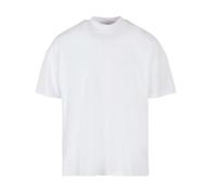 Build Your Brand T-Shirt Men's Oversized Mock Neck White 3XL